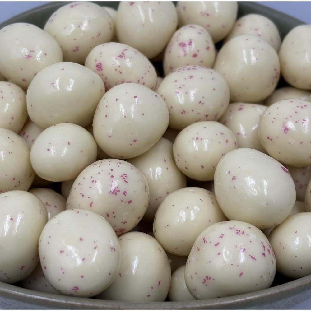 NULTHY 500g - Frambuesas Liofilizadas con Chocolate Blanco y Yogur, Snack Gourmet Crujiente, Fruta Real, Postre Dulce