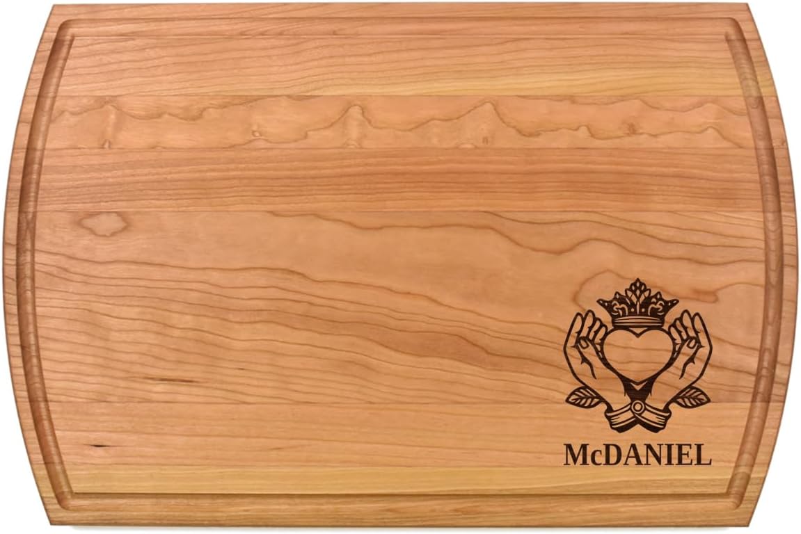 Claddagh Cutting Board | Love Heart Ring Loyalty Charcuterie Board | Gift Custom Serving Tray | Personalized Gift | Wedding Anniversary | Grill Cook Out Party Tray | Housewarming Closing Gift