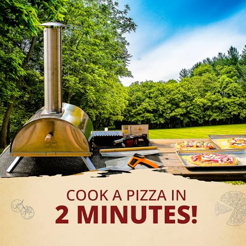 Image of Pellethead Portable Wood-Fired Pizza Oven Kit, 800F, 13 inch Stone