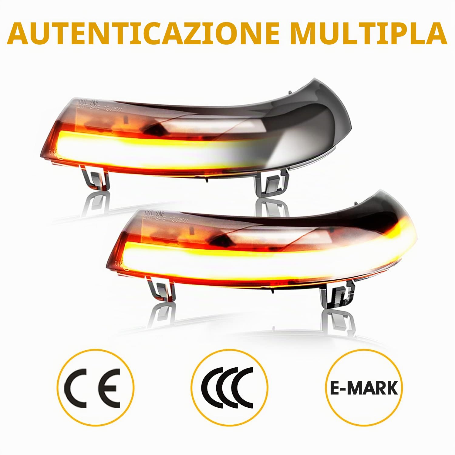 Indicatori di Direzione laterali Ambra Laterale Specchietto Retrovisore Dinamico con Luce di Direzione Compatibile con Volkswagen Golf 5 GTI MK5 Sha run Pas sat B5.5 B6 EOS Jet ta MK5,2 Pezzi