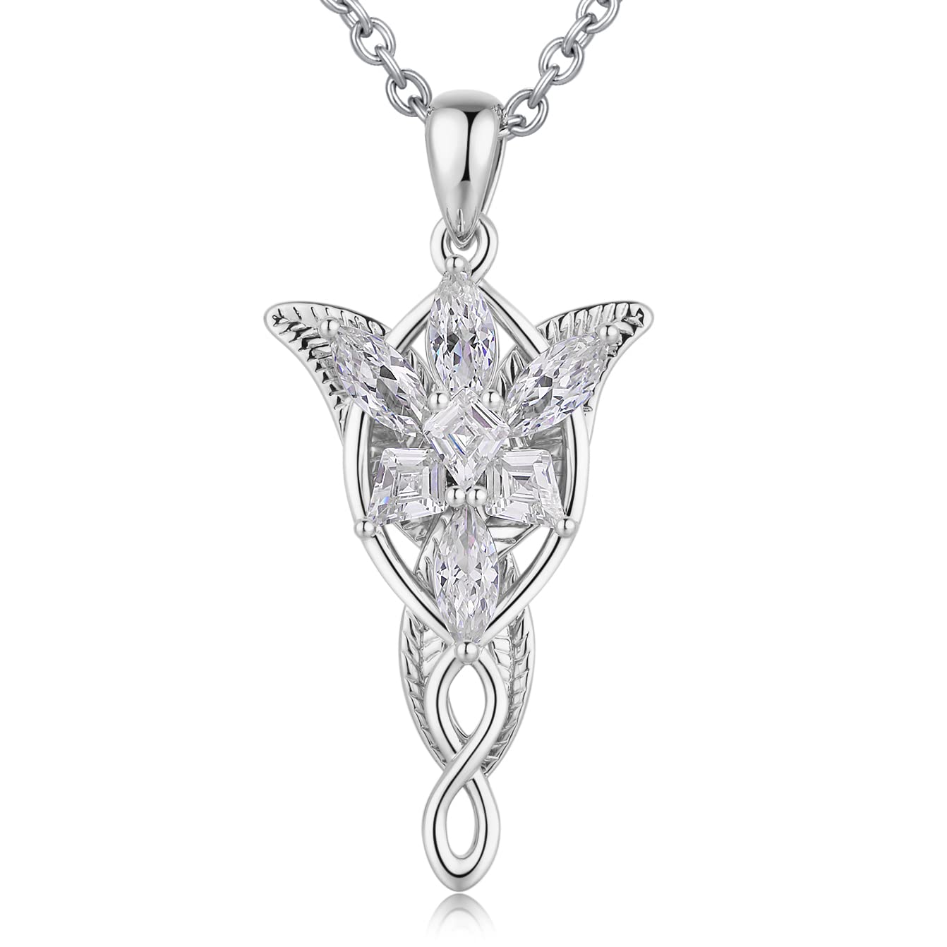 jiamiaoi Collares muejr plata Collar de cruz para mujer niña plata de ley 925, Collar con colgante de cruz de diamant circonita cúbica, Colgante mujer cruz plata