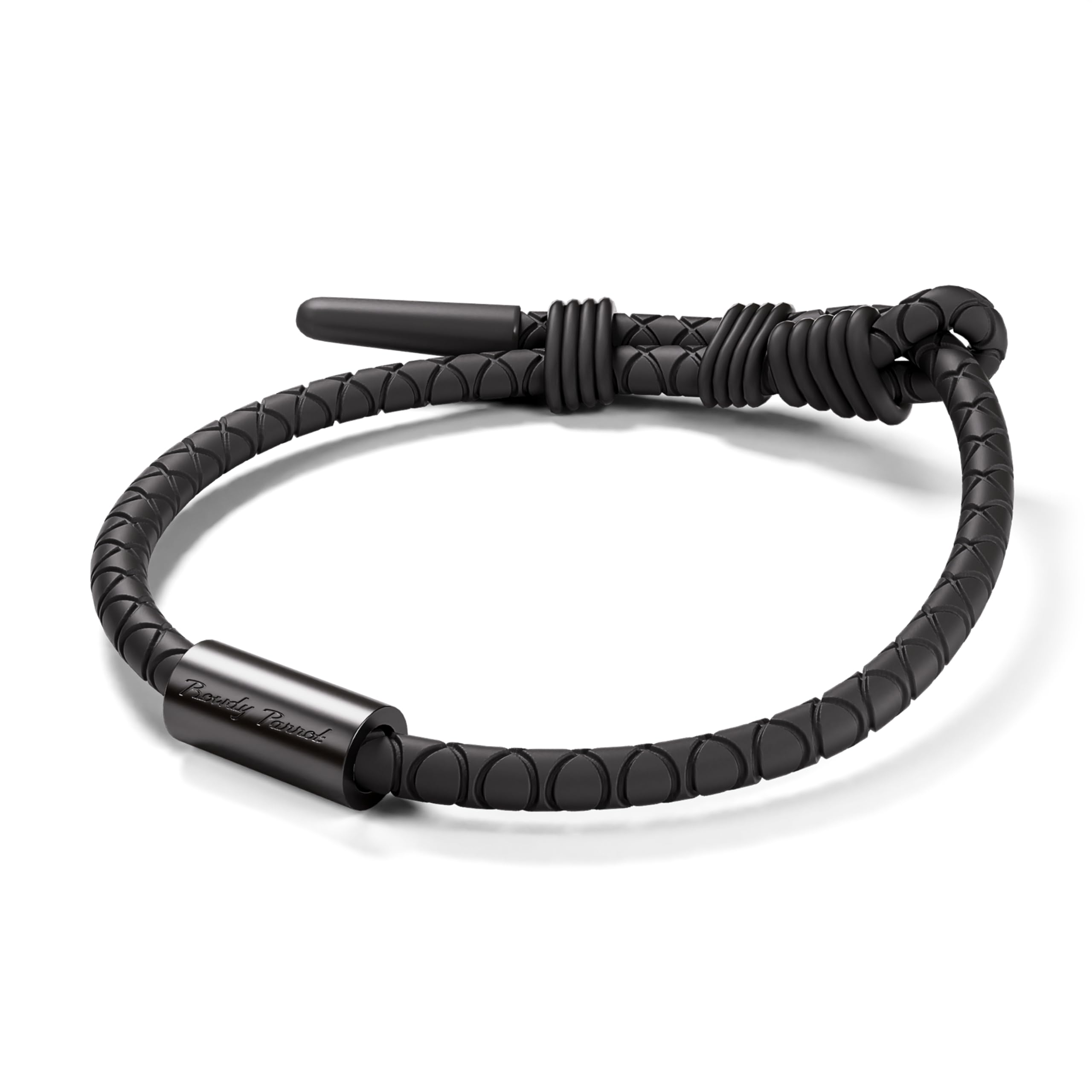 Rowdy Parrot FlexTech Adjustable Silicone Rope Bracelet: Waterproof, Sweatproof, Sunproof, Minimalist Surf, Golf Jewelry for Men - One Size Fits All