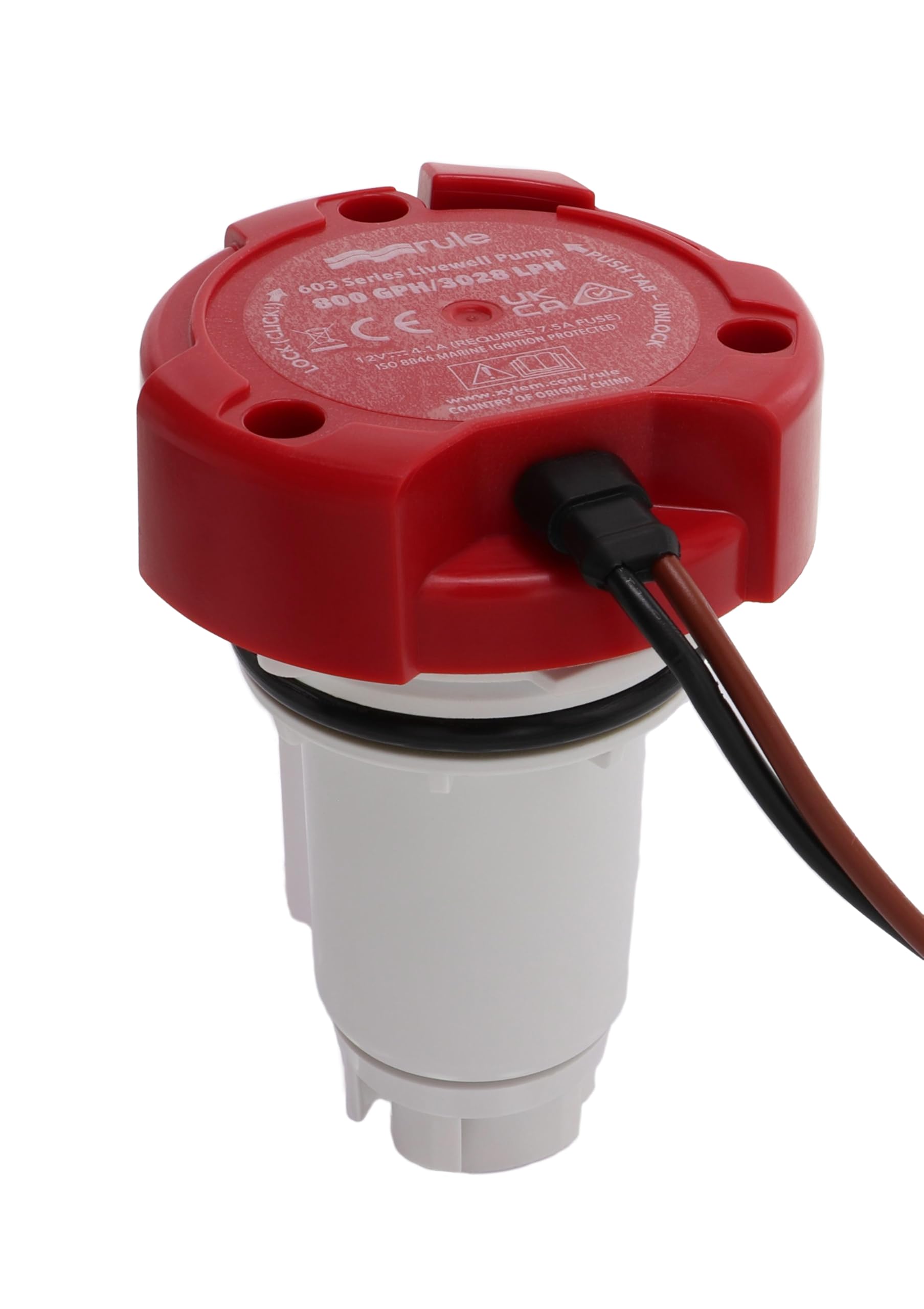Pompe Livewell Rule 67DR cartouche 1100 GPH 12V pour réparer un vivier en panne