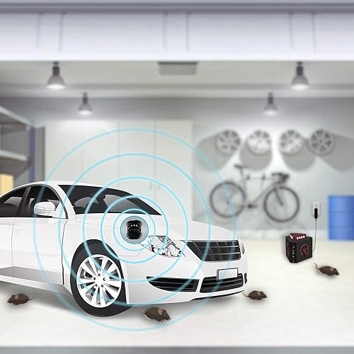 Miniatura 2 de Paquete de repelentes ultrasónicos de roedores, repelente de animales debajo del capó, repelente de roedores enchufable 4 en 1, defensa de roedores