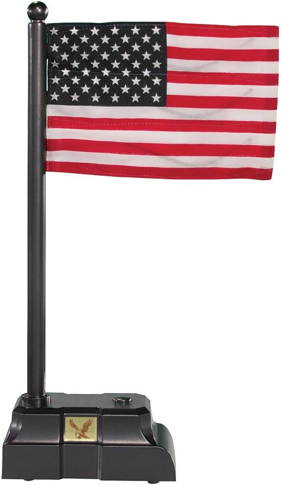 Desktop Electronic Waving American Flag w/ Base That Billows & Plays 2 Songs