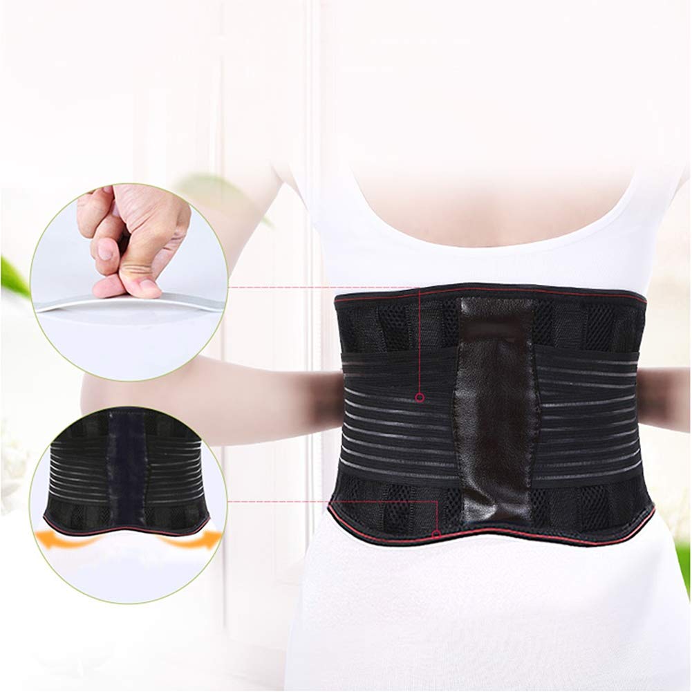 cinturón de soporte lumbar, Soporte ajustable for la parte inferior de espalda, terapia magnética autocalentamiento for hombres y mujeres, alivia el dolor estrés(XL)