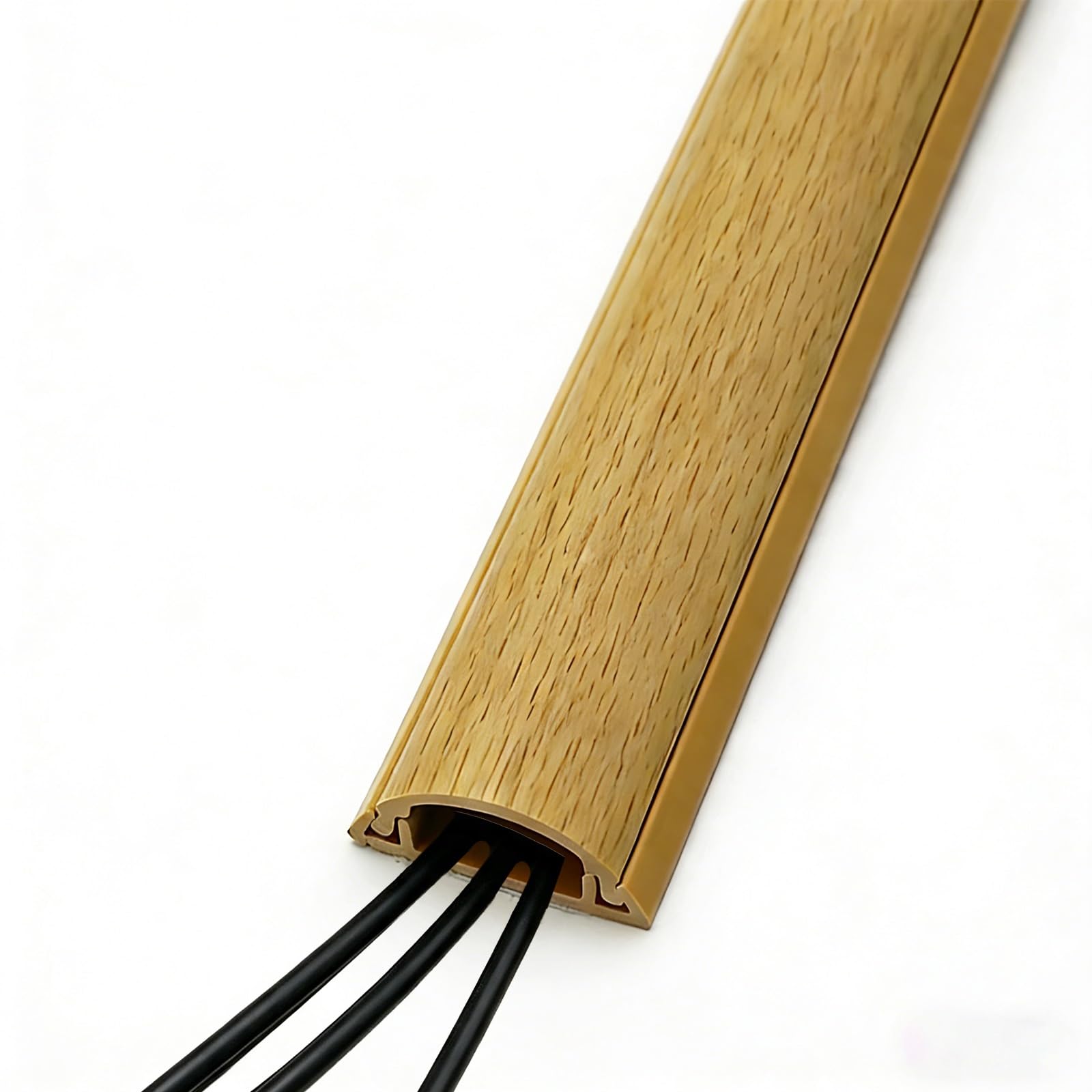 Canaleta de Cables Decorativa de PVC con Efecto Madera, Oculta para Cables | Tapa Extraíble que Facilita Añadir o Cambiar Cables, Autoadhesiva, Recortable(Color A‑Model B,L-70cm/27.6in)