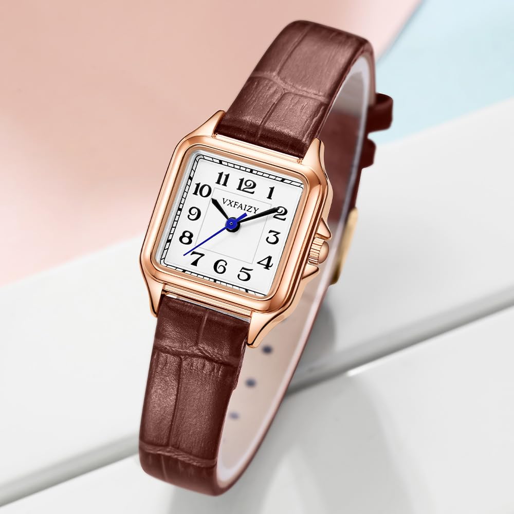 Orologio Da Donna Quadrato Delicato Con Numeri Arabi Facili Da Leggere, Orologio Da Vestito Da Donna