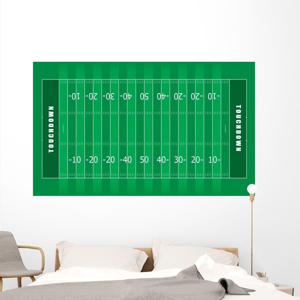 Wallmonkeys WM70441 American Football Field Peel and Stick Wall Decals, 72" W x 44" H-Colossal