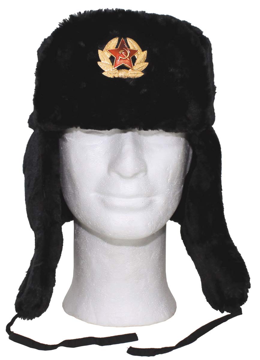 MFH Russian Winter Cap Noir avec Insigne