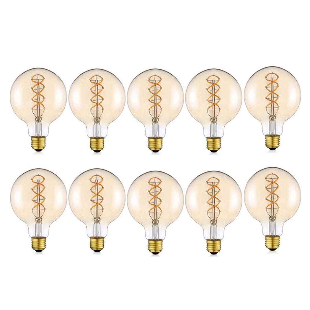 Ampoules Vintage E27 Edison, Ampoule à vis à Filament LED en Verre ambré, Ampoule à économie d'énergie de 4w, Non dimmable, Paquet de 10 (Couleur : 220v-4w-2200K)