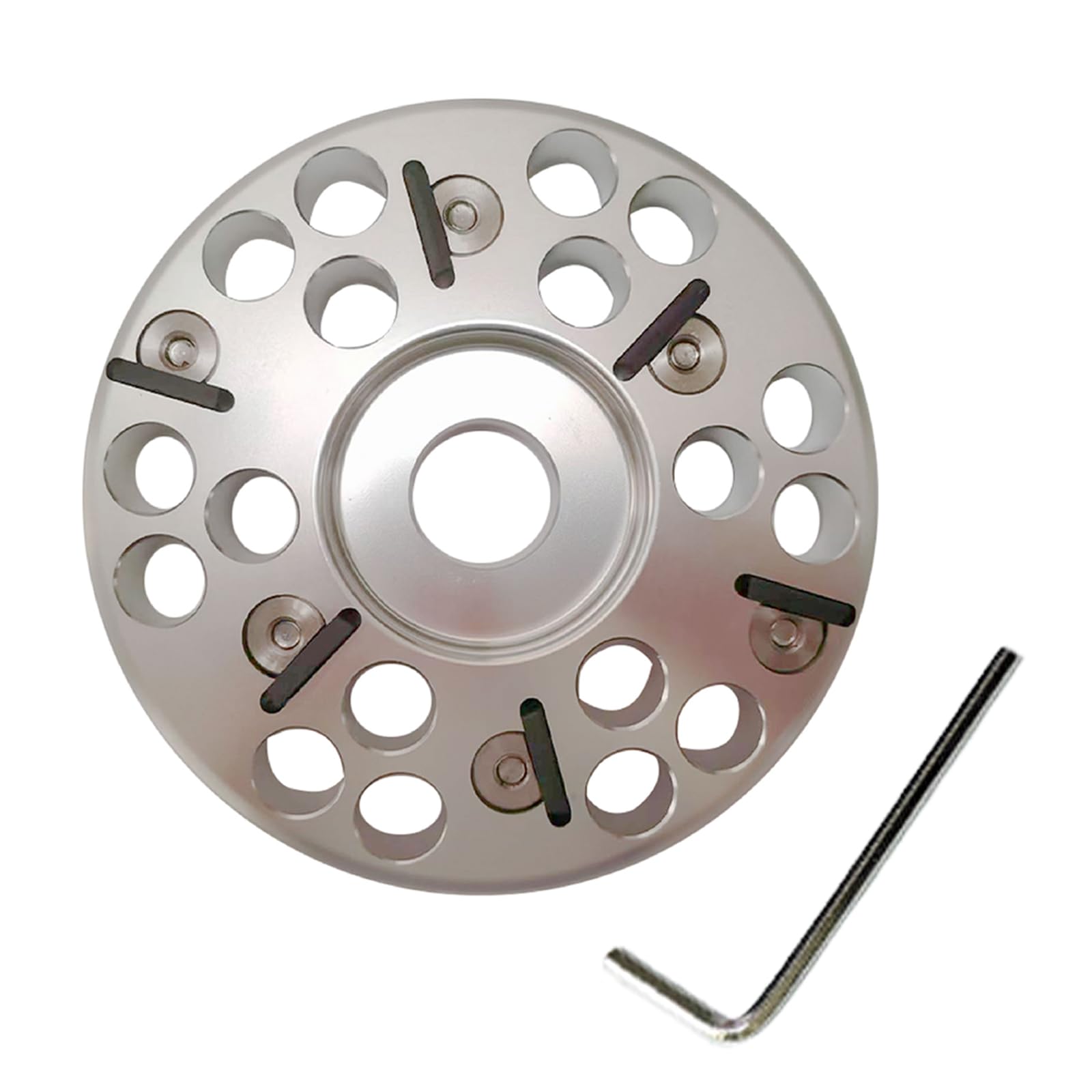 Livestock Hoof Trimming Disk, Aluminium Alloy Hoof Nipper Knife Tool Livestock Sheep Cattles Horses Cow Hoof Trimming Grinding Disc Plate with 6 Blades, Silver-image-5