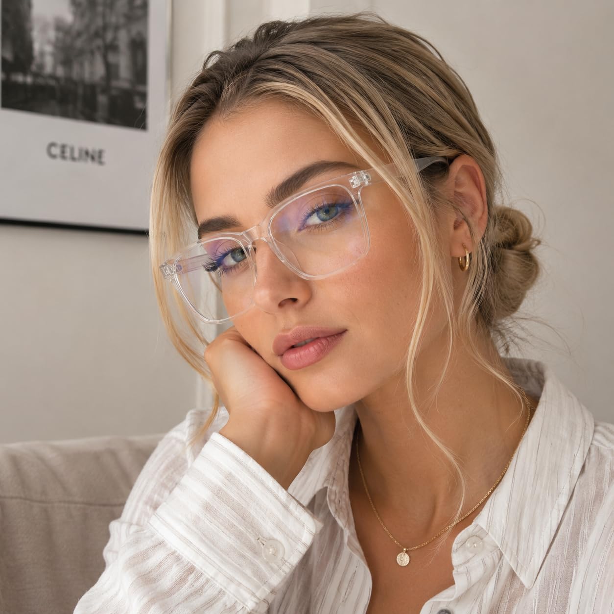 TEAPLMTT Occhiali bloccanti luce blu, occhiali quadrati oversize per computer, anti-luce blu per uomo e donna