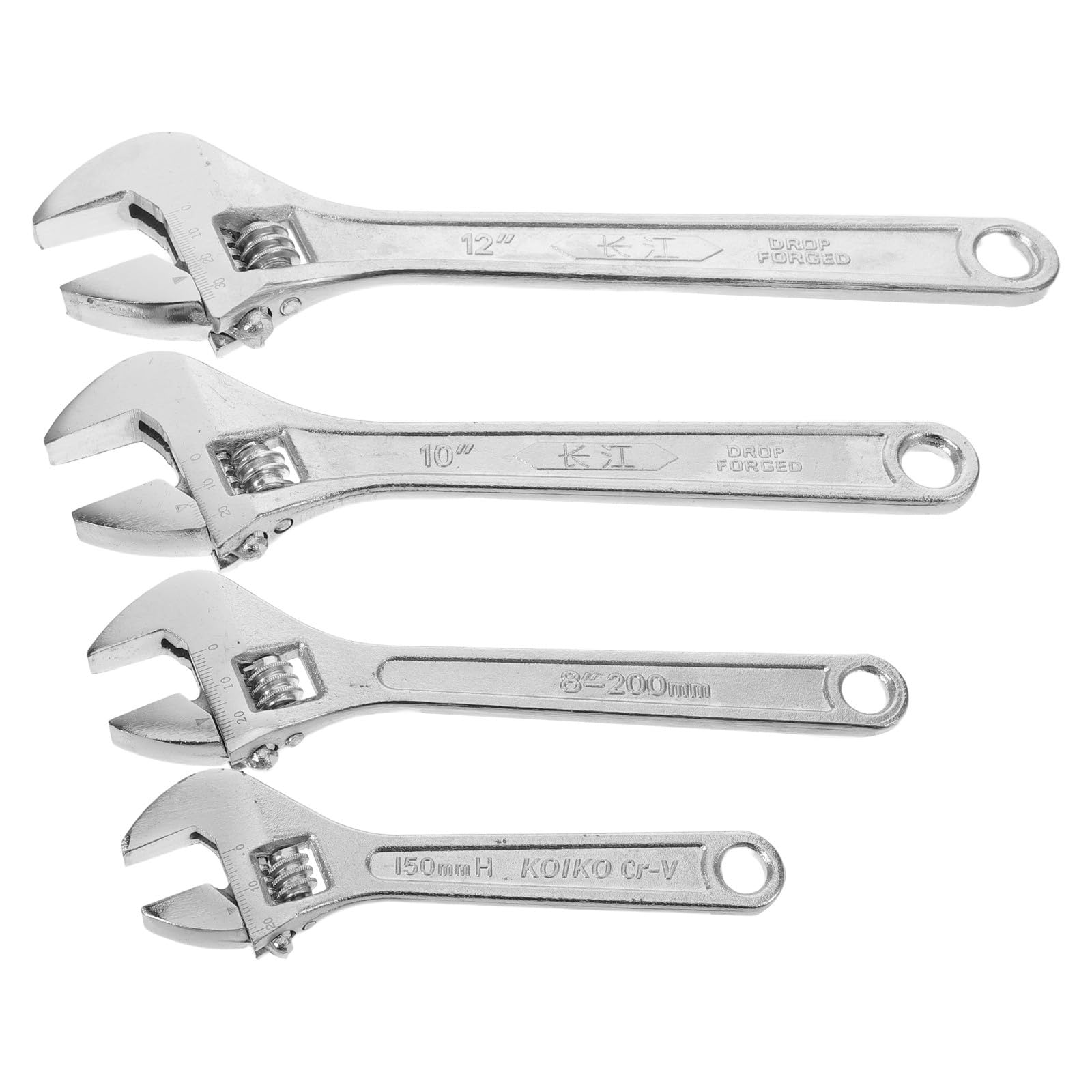 Gadpiparty Clés à molette rétractables 4 pièces : ensemble de clés à molette multifonctions, outils universels pour plombiers, réparations et garages.