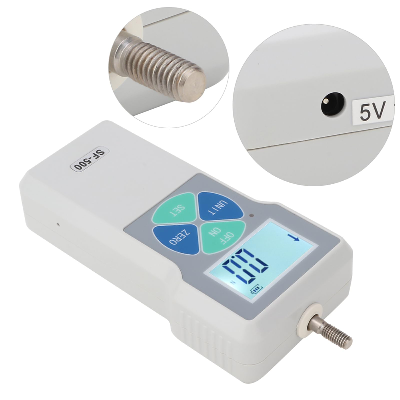Jauge de Force Numérique SF-500, Jauge de Force Portable 500N 100-240V avec Batterie au Lithium 3,7V (Prise UE)