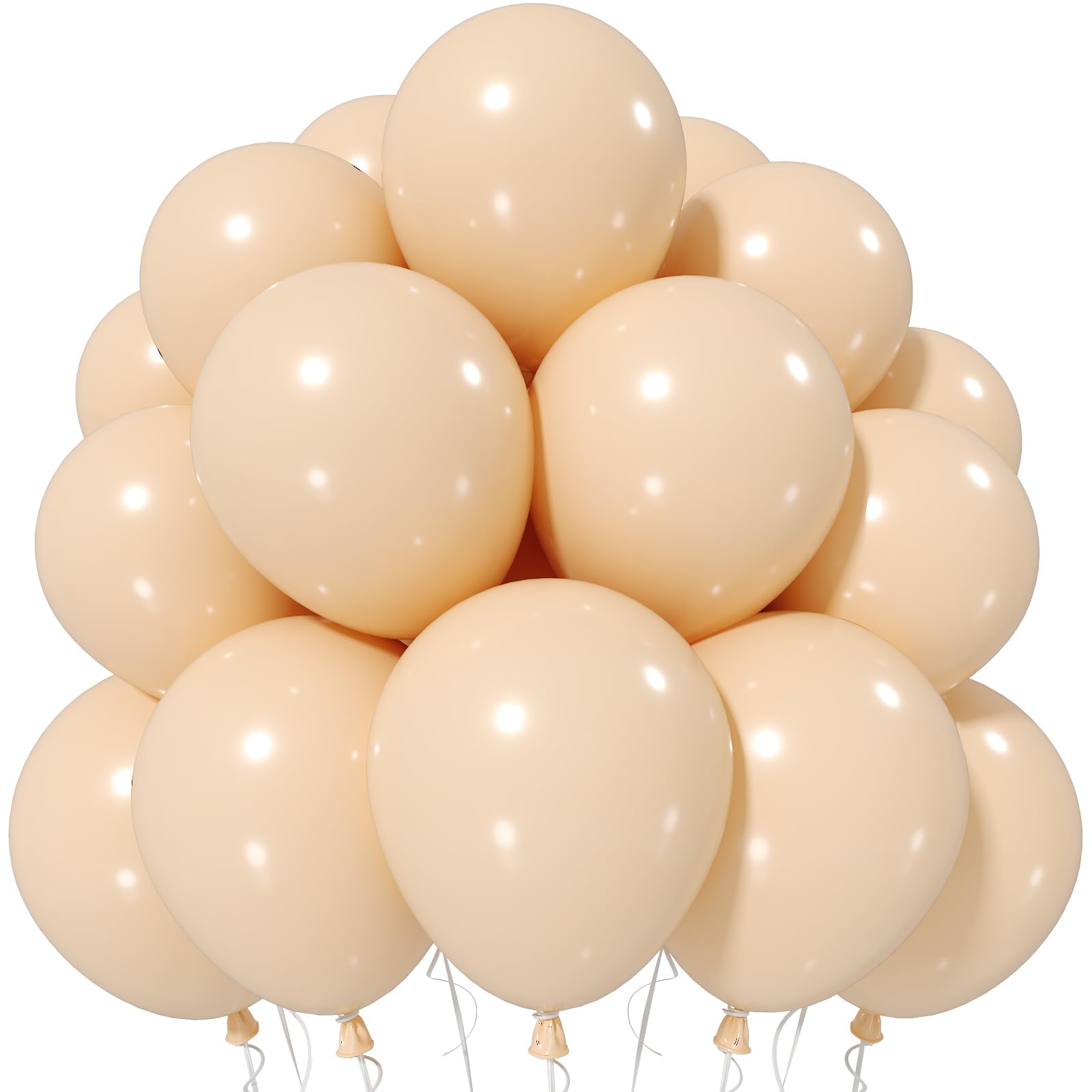 Jobkoo Nude Balloons 12 Inch, Retro Beige Apricot Neutral Latex Balloon — image 1