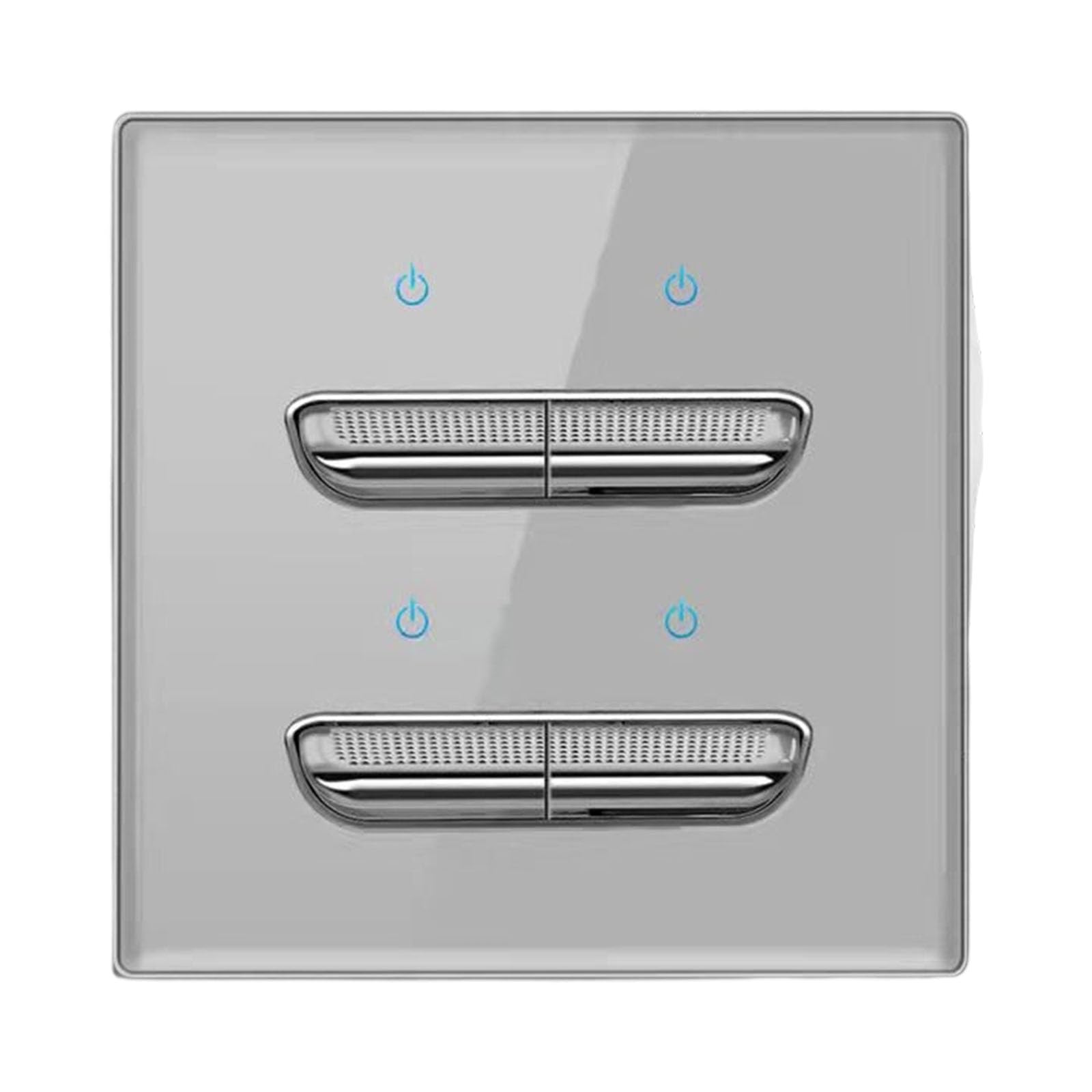 Panneau d'interrupteurs à bascule verre moderne réinitialisation murale grise 86mm LED