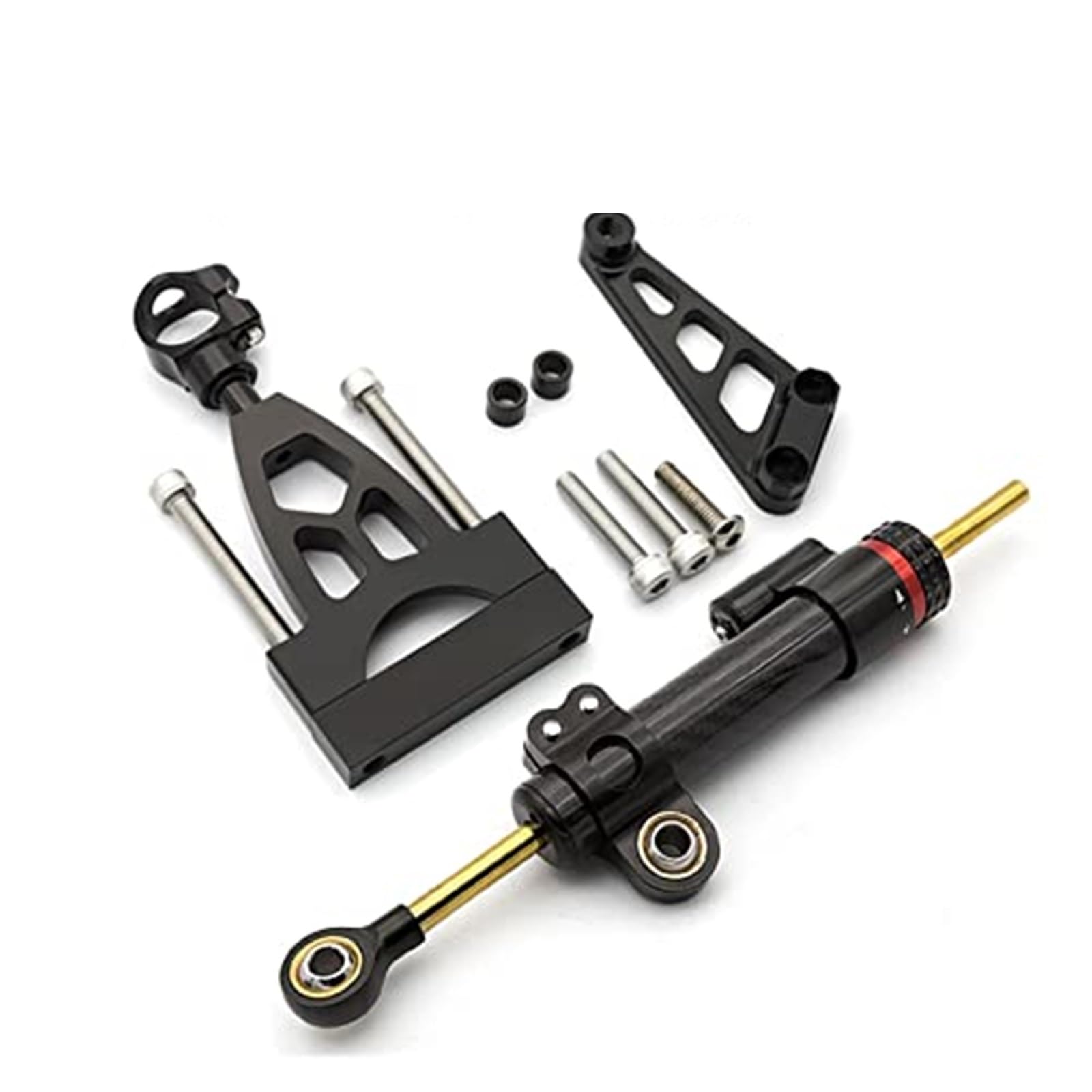 Stabilizator motocykla węglowego, CB400 VTEC CB400SF CB 400 1999-2015, zestaw wsporników montażowych amortyzatorów Jednostka sterująca jazdą motocyklem(BLACK 60 25cm)