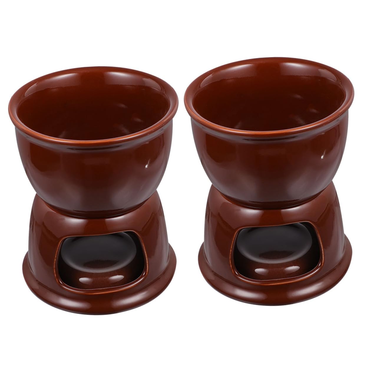 Luxshiny 2piezas Horno de Calentamiento de Cerámica Ollas para Fondue de Queso Tazas de Porcelana para Derretir Chocolate Aceite Caliente Caldo Uso para Fiestas