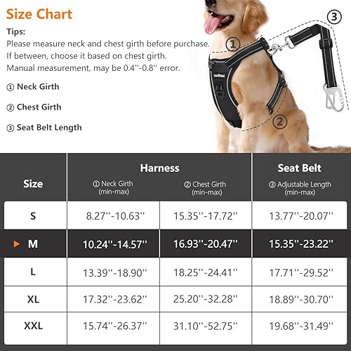 Miniatura 51 de VavoPaw Dog Seat Belt, Safety Vest Dog Car Harness with Adjustable Buckle Dog Seat Belt for Vehicle Nylon Pet Safety Seat Belts Heavy Duty(M, Blue)