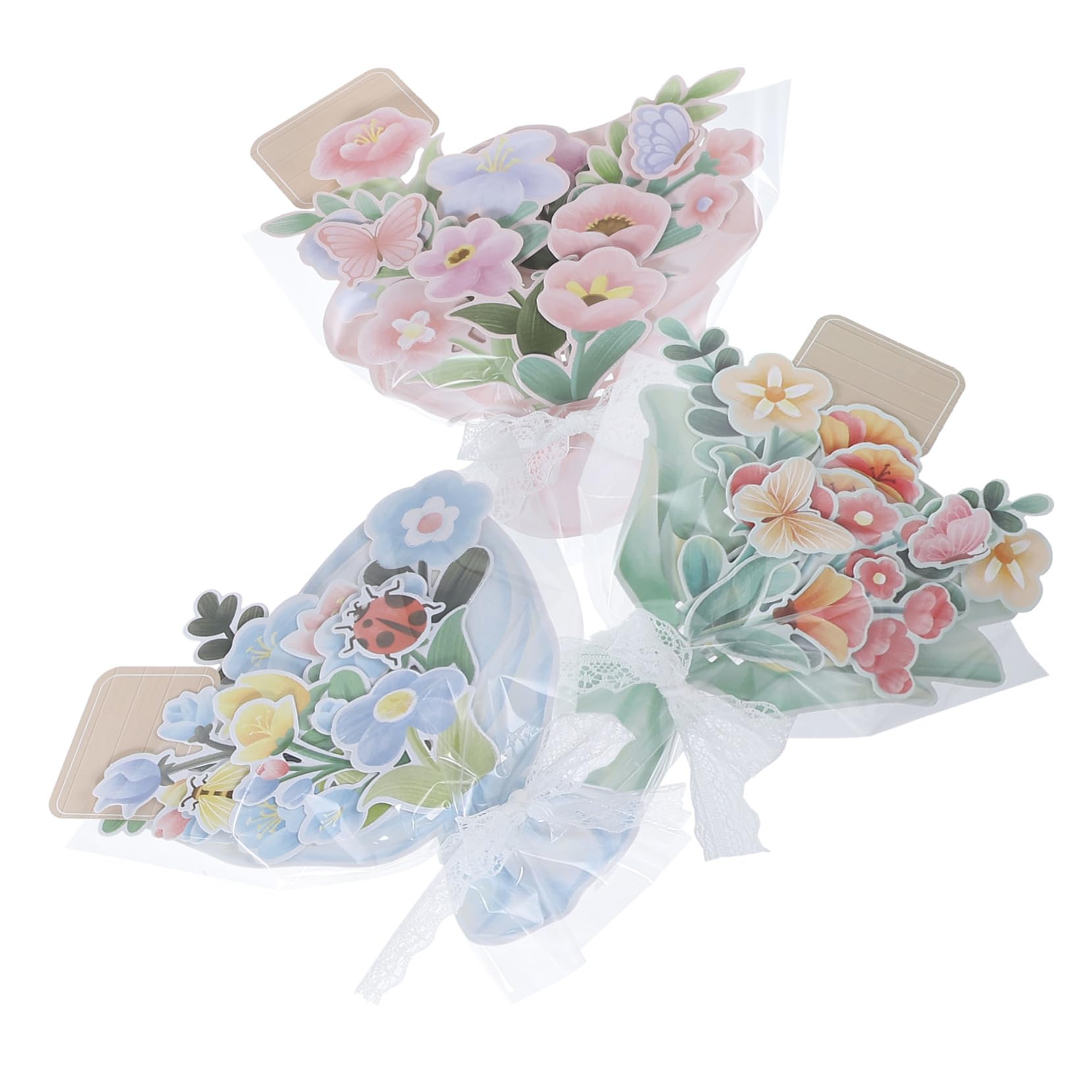15pièces Cartes De Vœux Pour Enseignants De Cartes Papier Forme De Bouquet Floral Pour Journée Des Enseignants Avec Messages De Bénédiction