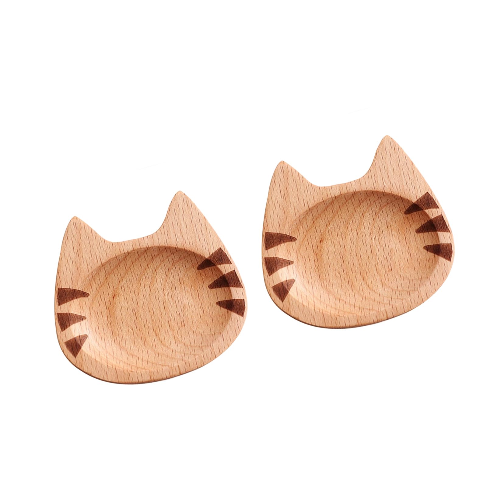 Xjdzineq Of Small Wooden Condiment Dishes for Dipping Sauces Japanese Cats Figures Appetizer Plates Kitchen Gadget Puss Soyabean Sauce
