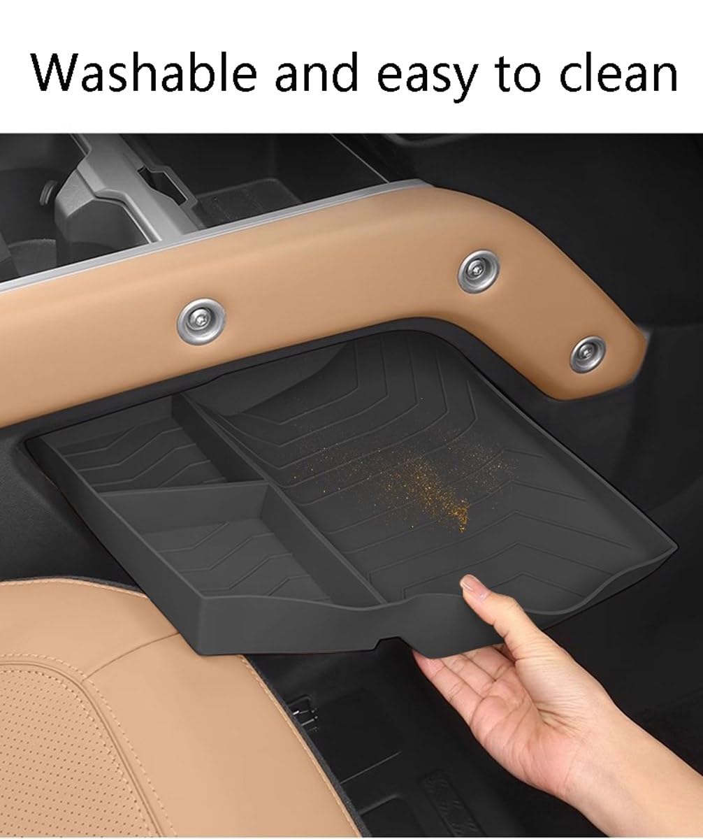 SHIFENG Per NUOVO 2025 LR Defender 90 110 130 Console inferiore Vassoio di Immagazzinaggio Scatola Organizzatore Interno Silicone Pad Protettivo Accessori (nero)