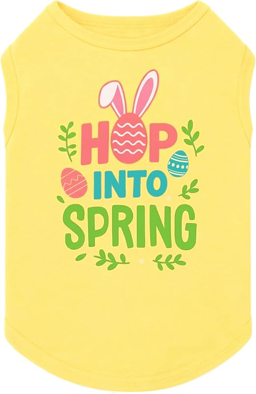 Camiseta Regata para Cães Pequenos Fitwarm Hop Into Spring, 95% Algodão, XXL