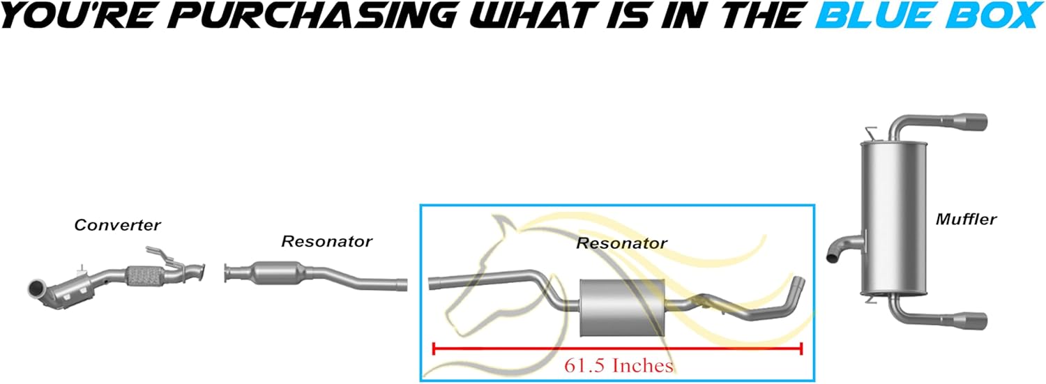 Northeastern Exhaust | Stainless Steel Rear Exhaust Resonator Pipe Compatible for Ford Escape 2017-2019 1.5L | Free Sleeves Included | Automotive Replacement Part