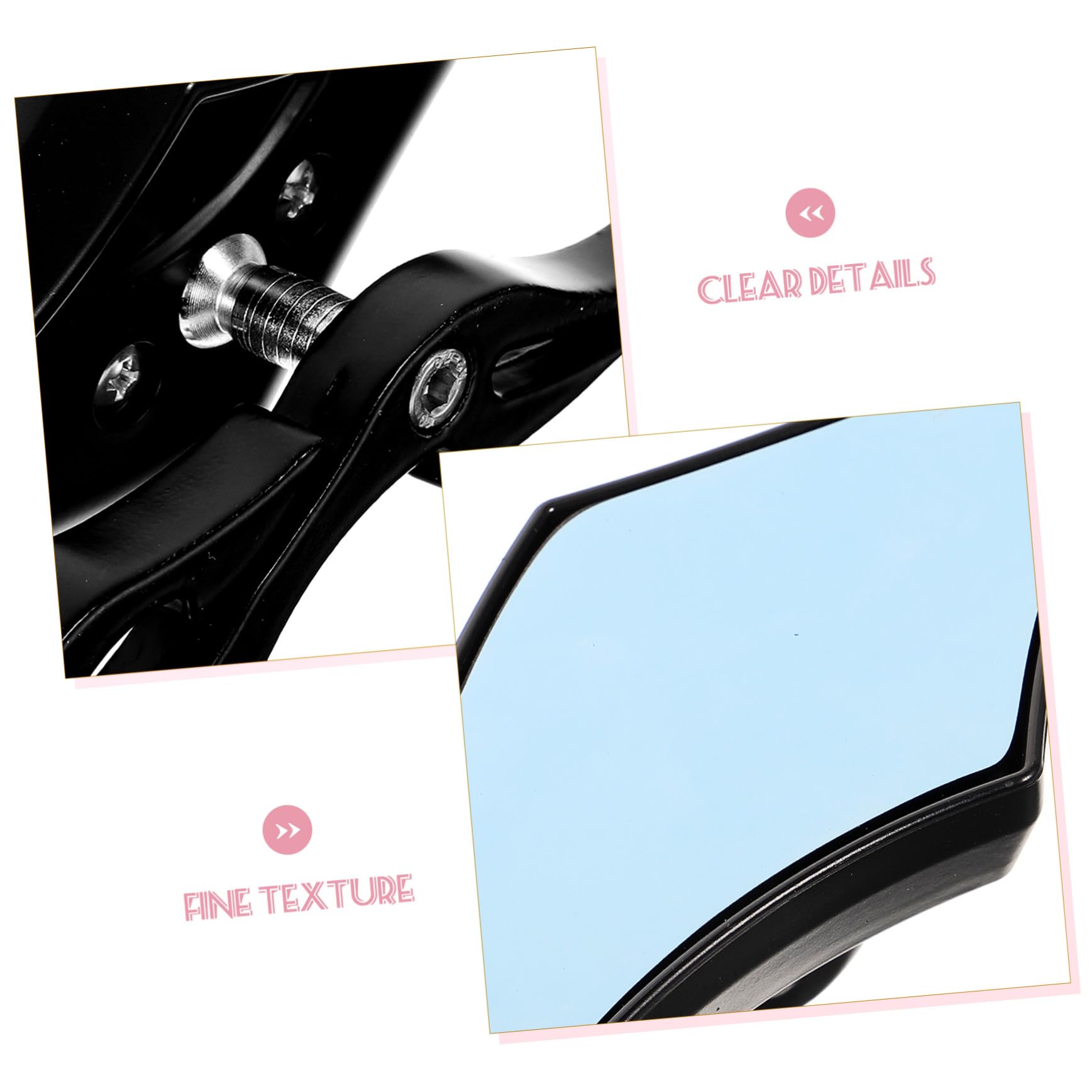 2 piezas Espejos Retrovisores Moto Abs y Vidrio Ajustables para Manillar Accesorios para Bicicletas Motos y Scooters Color Negro con Azul