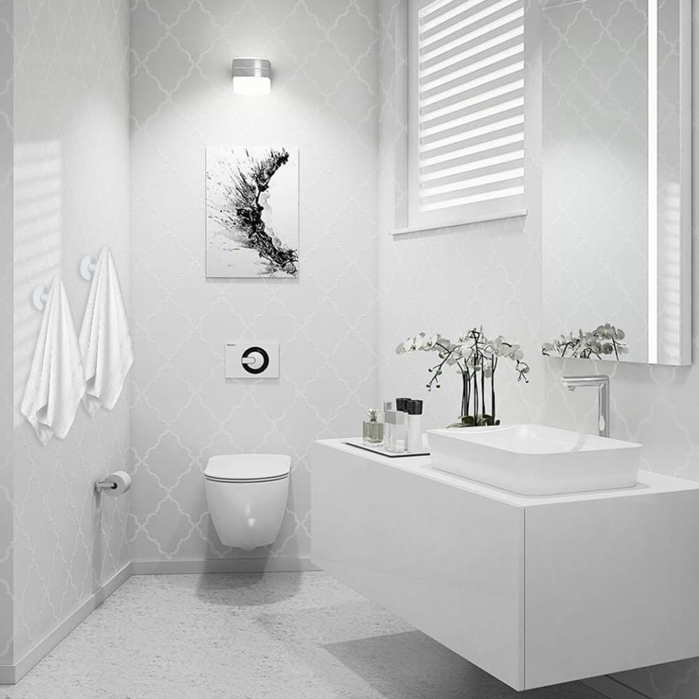 Vuzvuv Ganchos adhesivos de acero inoxidable SUS304, autoadhesivos, resistentes, impermeables, para toallas, abrigos, batas, baños, cocina, hotel (paquete de 2)