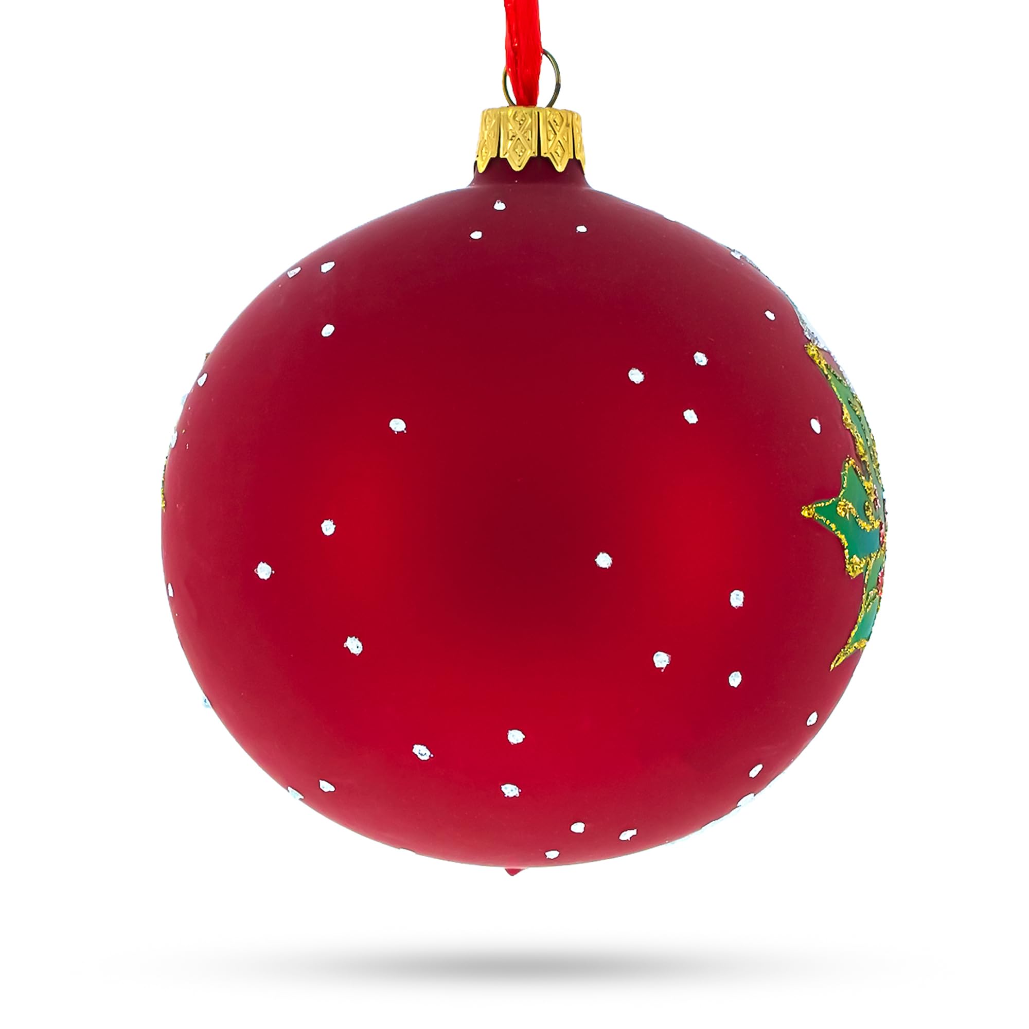 Trío de Armonía: Tres Campanas de Vidrio Soplado Bola de Navidad Adorno de 4 Pulgadas