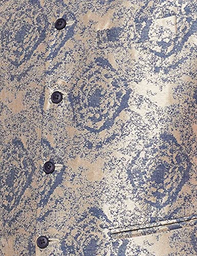 Image of MANQ Men Fawn Woven Jaquard Silk Nehru Jacket