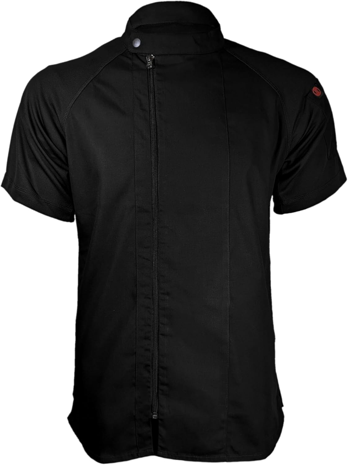 ChefsCloset Personalized Jamison Men's Short Sleeve Chef Coat – Embroidered Chef Jacket with Offset Zipper and Mesh Panels - Image 2