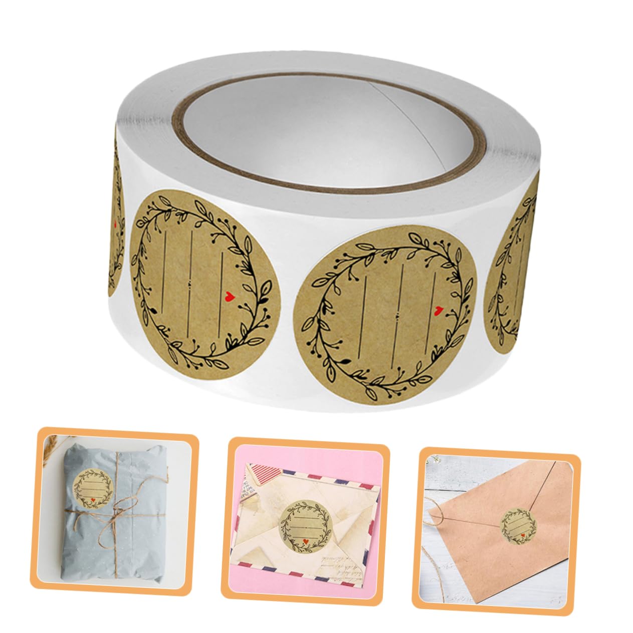Lot De 5 Autocollants Amovibles Et Mignons Fournitures D'emballage Multi-usages Pour Colis Étiquettes Autocollantes En En Feuille D'or 2 Rouleaux X 5