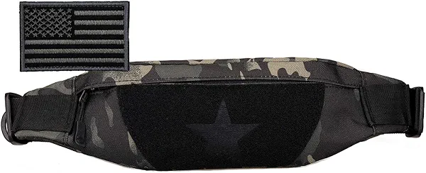 Protector Plus Tactical Running Waist Pack Belt Military Fitness Fanny Bag Sling Hip Bumbag MOLLE Army Lumbar Gear Pocket (Patch Included)