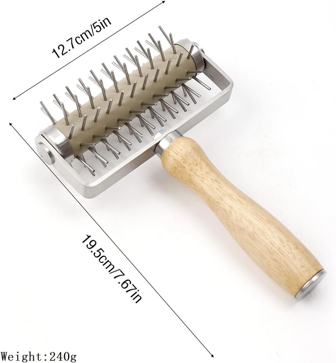 1PC Stainless Steel Roller Cutter Pizza Perforator Dough Biscuit Bread Grid Pattern Baking Tool(Style 01)