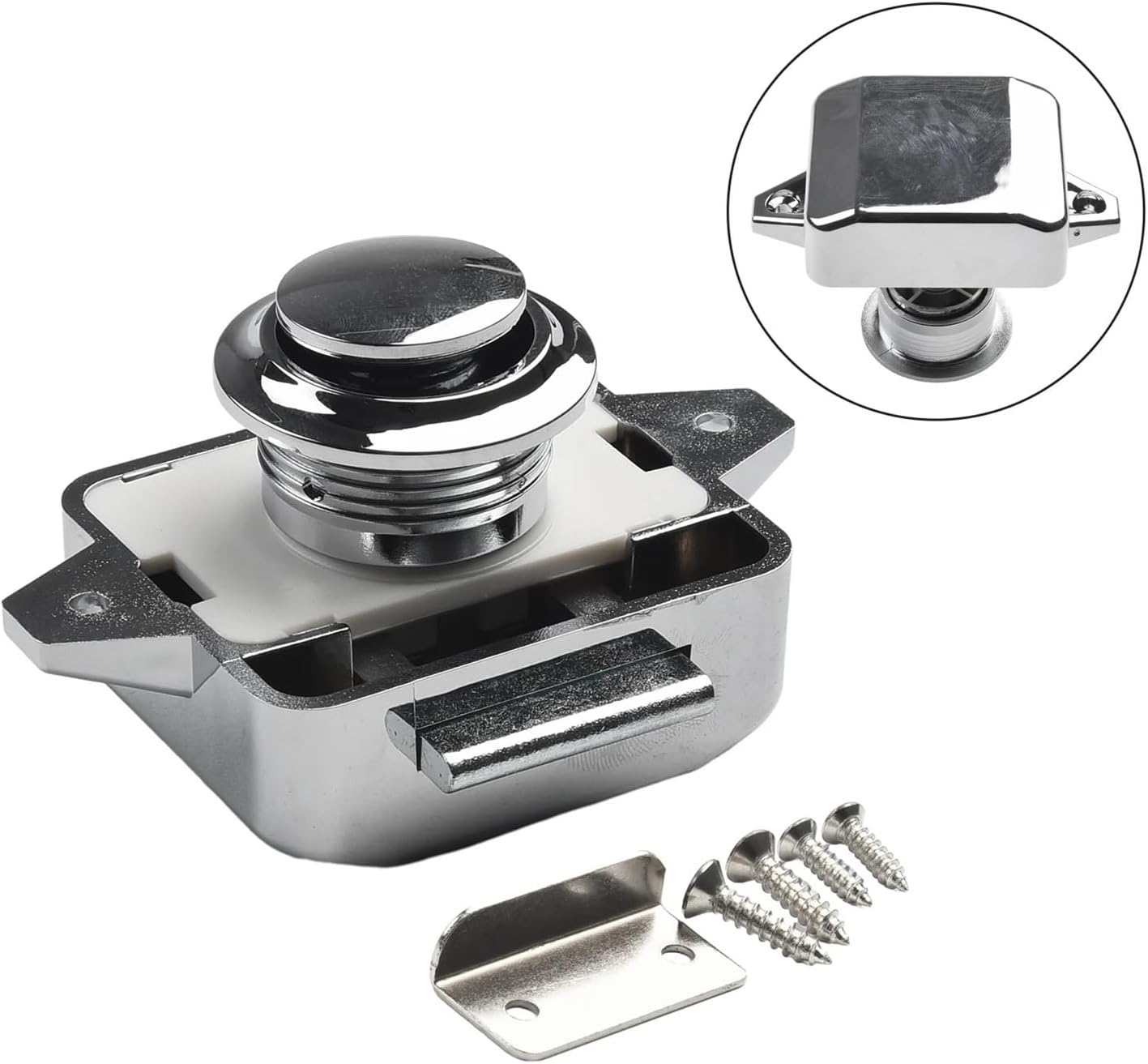 Push Button Latch 5 Pcs Keyless RV Push Cabinet Locks Door Catches Button Catch Latch Knobs for RVs Camper Caravan