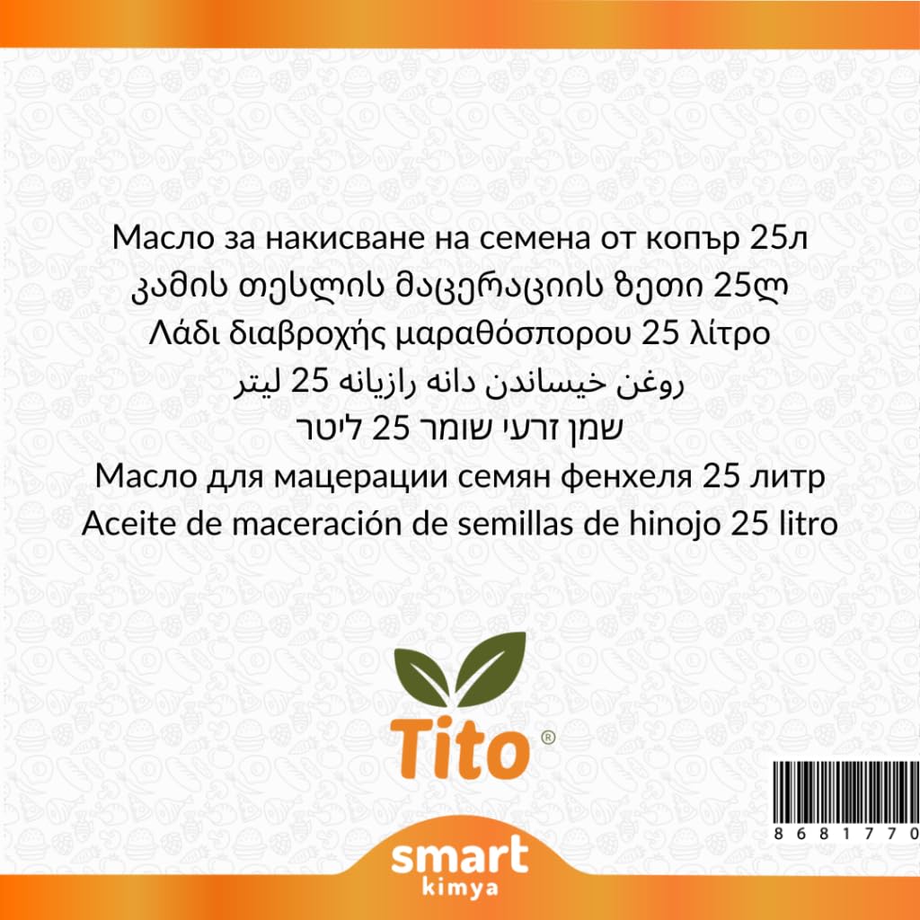 Tito Rezene Tohumu Maserasyon Yağı 25 Litre