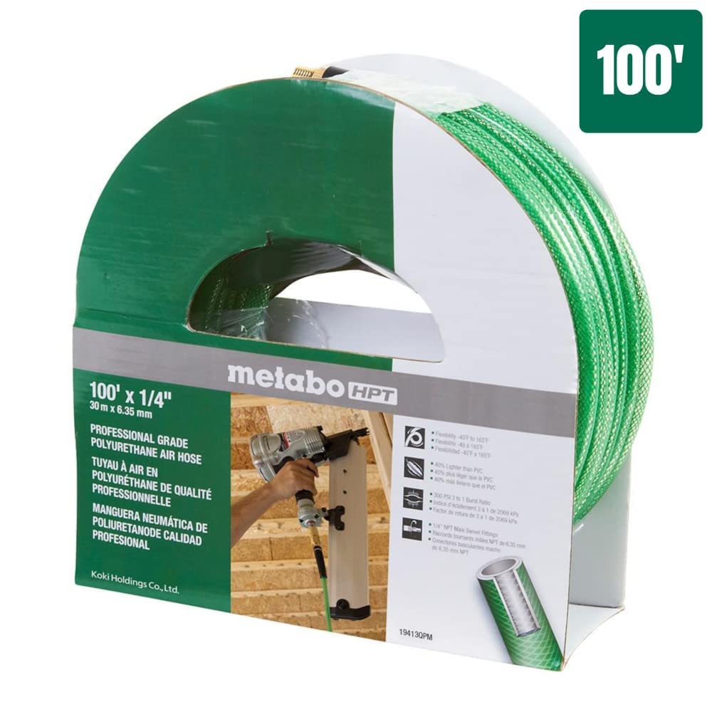 Metabo HPT 19413QPM Manguera de aire de poliéster, 30,5 m x ¼ en