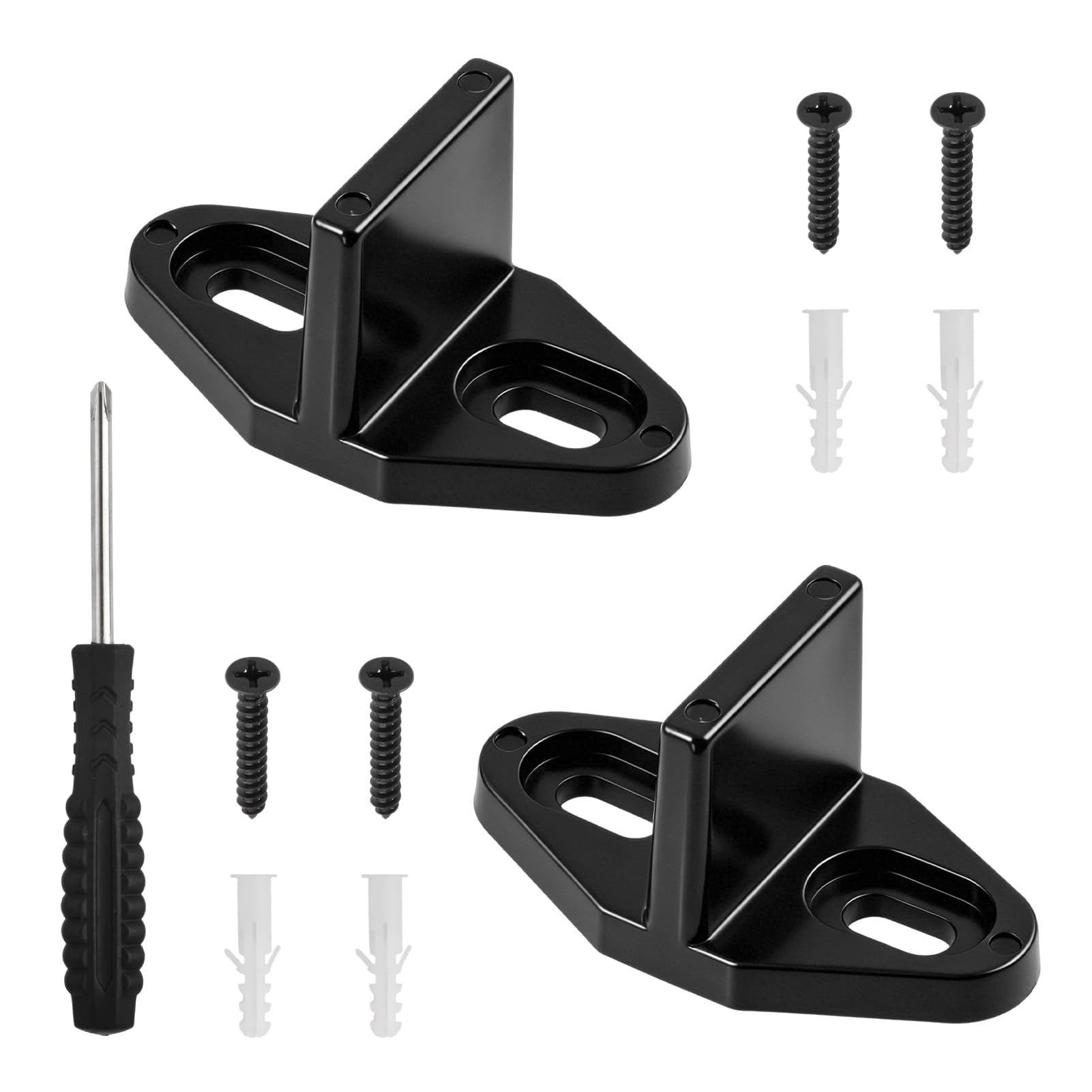 INJOYTEC Heavy Duty T-Shaped Barn Door Floor Guide Adjustable Bottom Track System Simple Design T Shape Guide Heavy Duty Metal Hardware for Sliding Door Anti-Jump Stability Support