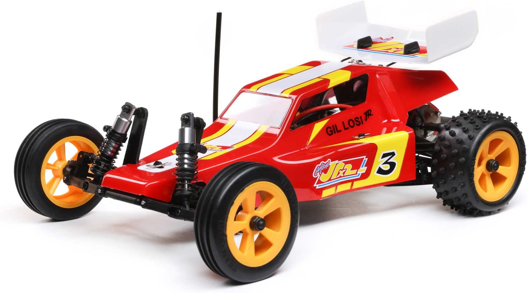 RC Car 1/16 Mini JRX2 Brushed 2 Wheel Drive Buggy RTR Includes Everything Needed to Run Red LOS01020T1