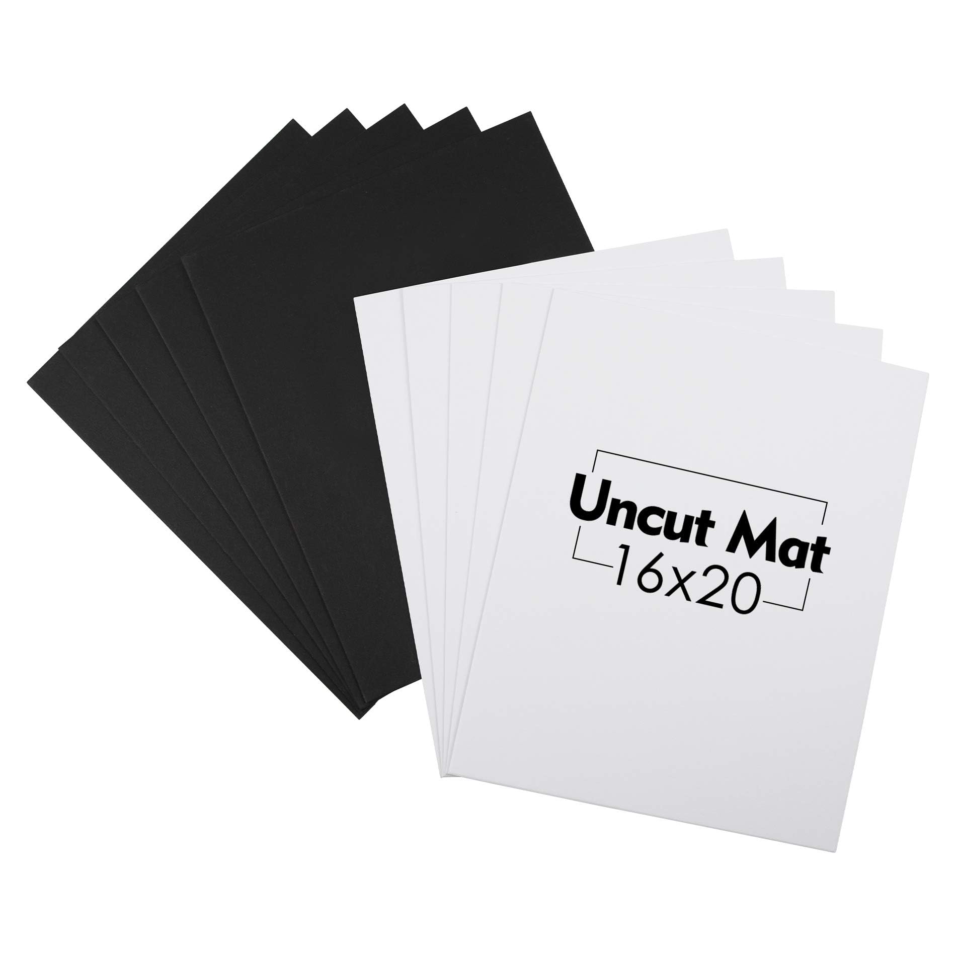Mat Board Center, 10 sztuk, nieoszlifowana mata podkładowa, pełne prześcieradło - do sztuki, druków, zdjęć, wydruków i nie tylko (kolor biały/czarny, 40 x 50 cm)