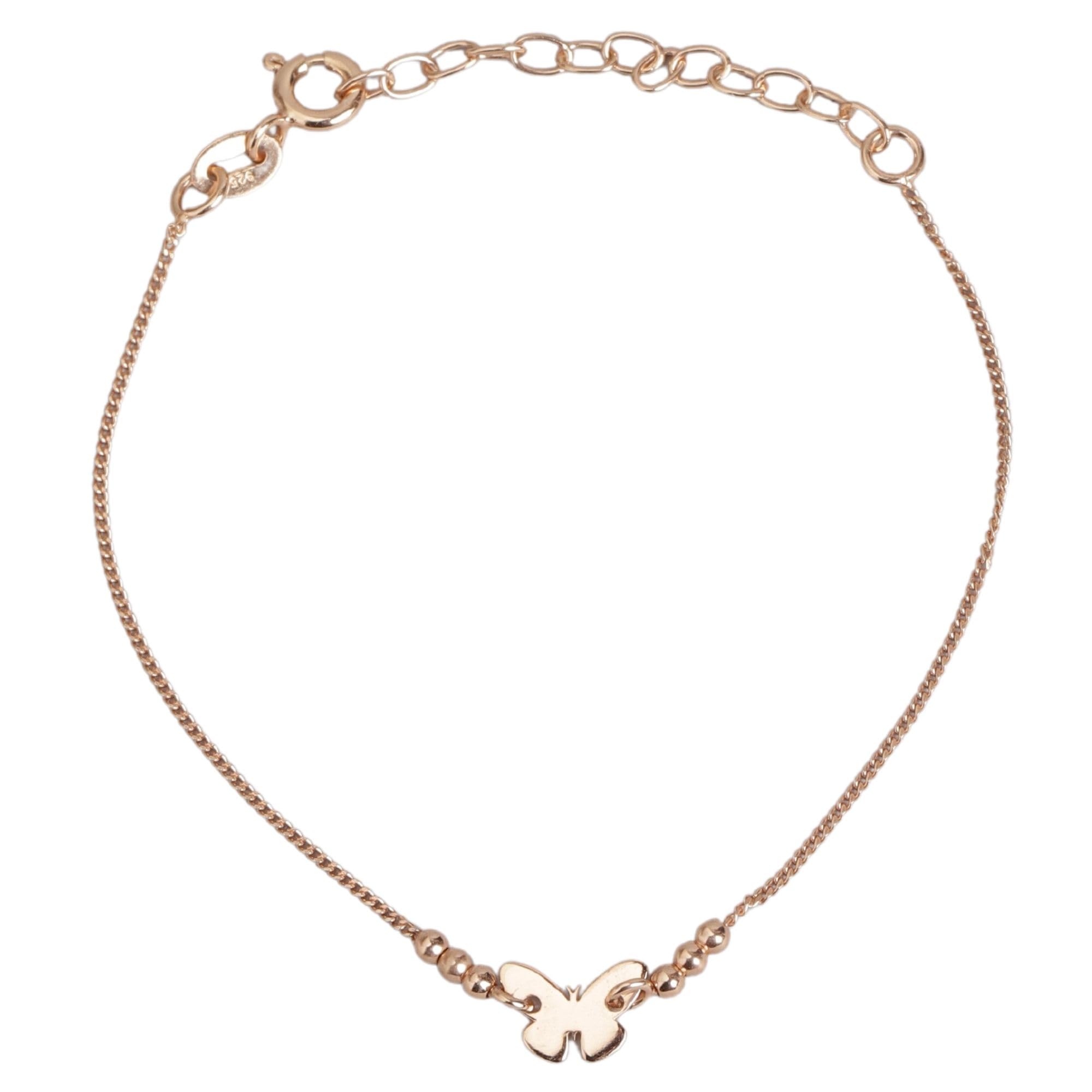 ZAVYA 925 Sterling Silver Minimal Butterfly Rose Gold Plating Chain Bracelet | | Gift for Women and Girls | With Certificate of Authenticity and 925 Hallmark (B0CKBWVND5) Amazon Price History, Amazon Price Tracker