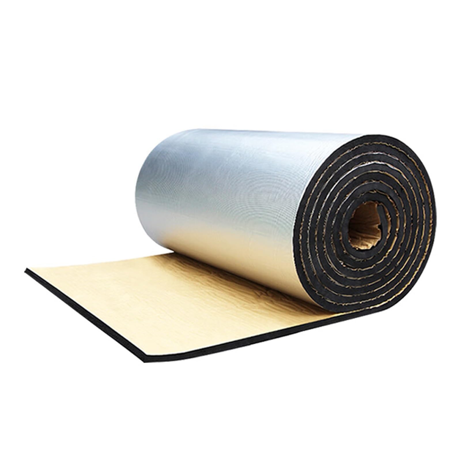 Samoprzylepna rolka izolacyjna z folii aluminiowej - 10 mm gruba bariera promiennikowa do wygłuszania, odbłyśnik ciepła do pojazdów, kemping, dach do pokoju słonecznego (rozmiar: 3 m²)