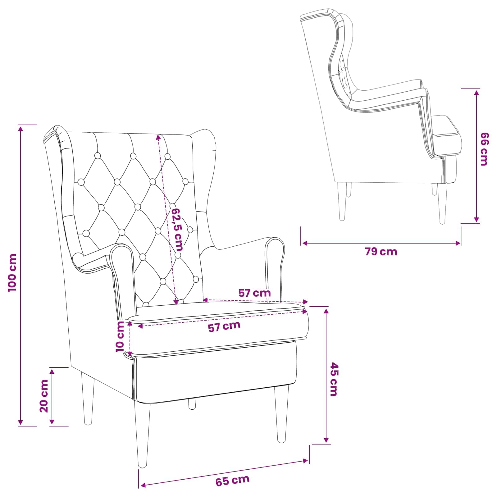 vidaXL Sessel Dunkelgrün Samt, Stylischer Samtstuhl, moderner Wohnzimmerstuhl, Bequeme Sitzgelegenheit, funktional und robust
