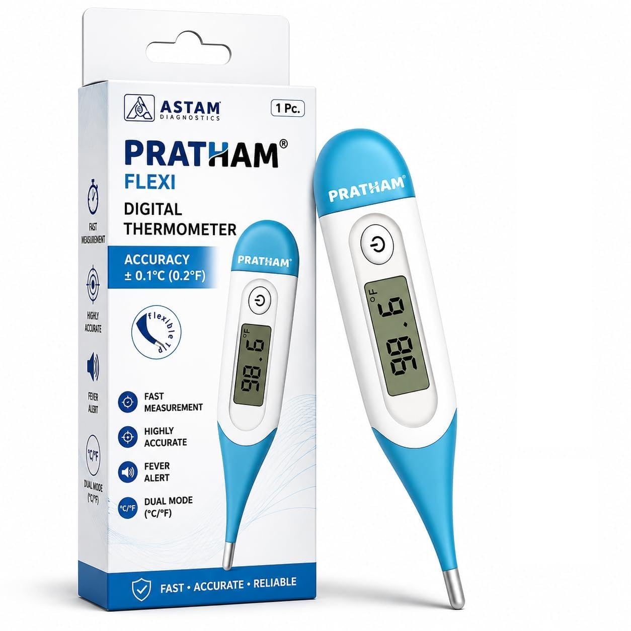 PRATHAM® Flexible Tip Digital Thermometer With Quick Measurement of Oral, Underarm Temperature in Celsius & Fahrenheit | Medical Thermometer for adults & Babies | Pink Colour-picture-25