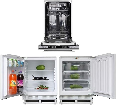 Cookology Integrated 60cm Built Under Fridge Freezer Slimline Dishwasher Pack Amazon Co Uk Large Appliances