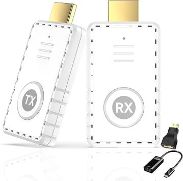 AYY 5G Wireless HDMI Transmitter and Receiver Kit, 4K HDMI Extender with 164FT Range, Plug & Play Wireless Display Adapter for PC/Laptop/TV/Projector/Camera/MacBook/Gaming Console, Low Latency
