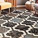 Superior Indoor Large Area Rug, Jute Backed, Perfect for Living/Dining Room, Bedroom, Office, Kitchen, Entryway, Modern Geometric Trellis Floor Decor, Viking Collection, 8' x 10', Chocolate